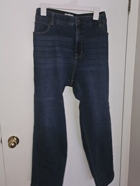 Angels Womens Straight Jeans in Dark Blue